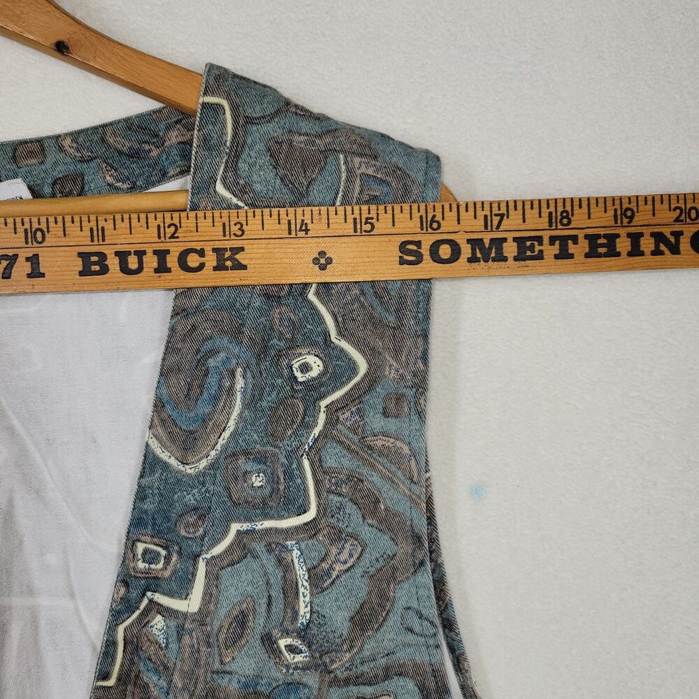 Vintage Chicos Vest Womens Shirt Sz 2 Large Green Cottagecore Button Up Aztec - Picture 6 of 11